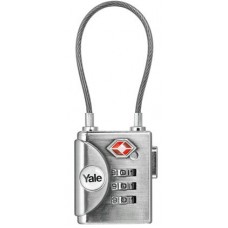 Yale Kablolu Şifreli Asma Kilit (TSA Onaylı) - Gri - Blister