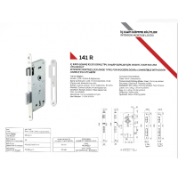 Kale 141R 45mm Ekstra Gömme Kapı Kilidi Tek Anahtarlı Rozet Delikli - OVAL KROM