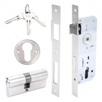 Kale 152R 45mm Standart Daire Kilidi Rozet Delikli - NİKEL-(68mm Silindirli)
