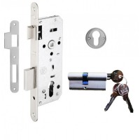 Kale 152R 45mm Standart Daire Kilidi Rozet Delikli - OVAL NİKEL-(68mm Silindirli)