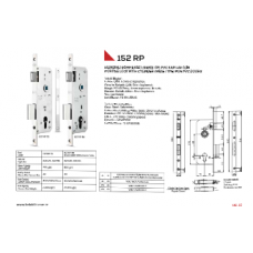 Kale 152RP 45mm Standart Daire kilidi Rozet Delikli OVAL-KROM 18 mm Aynalı (68mm Silindirli)