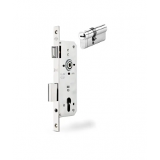 Kale 152RP 45mm Standart Daire kilidi Rozet Delikli OVAL-KROM 18 mm Aynalı (68mm Silindirli)