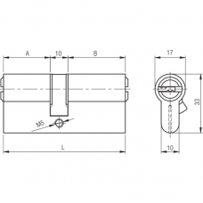 Kale 164BNE Bilyalı Silindir Çelik Pimli  68 mm (26+10+32)-NİKEL