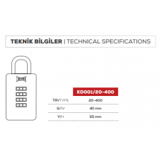 KALE ŞİFRELİ ASMA KİLİT 4 BASAMAKLI KD001/20-400
