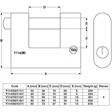 Yale 60 mm Oval Kayar Pimli Pirinç Asma Kilit - Blister