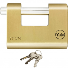 Yale 70 mm Oval Kayar Pimli Pirinç Asma Kilit - Blister