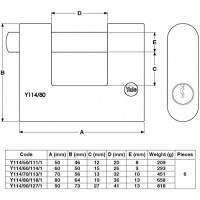 Yale 90 mm Oval Kayar Pimli Pirinç Asma Kilit - Blister